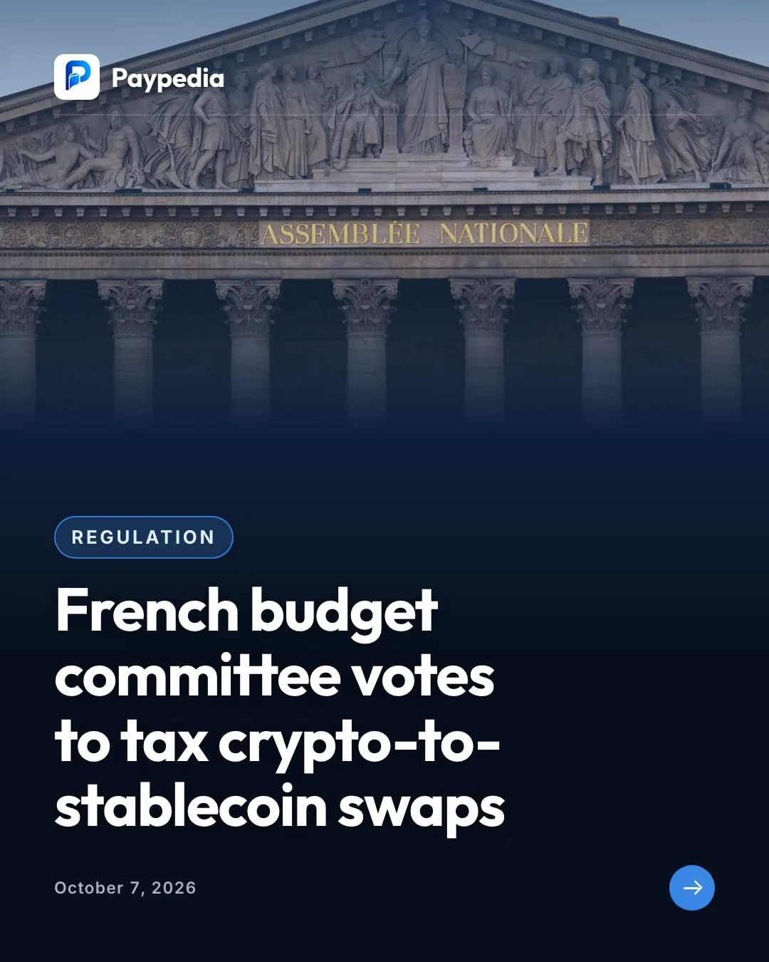 Regulation. French budget committee votes to tax crypto-to-stablecoin swaps